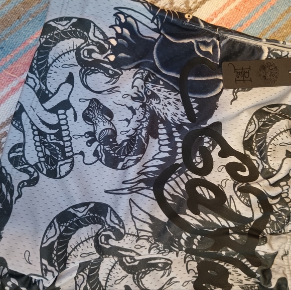 Ed Hardy Shorts. NEW XL Skull Panther Men's Mesh Athletic Shorts - Picture 10 of 12